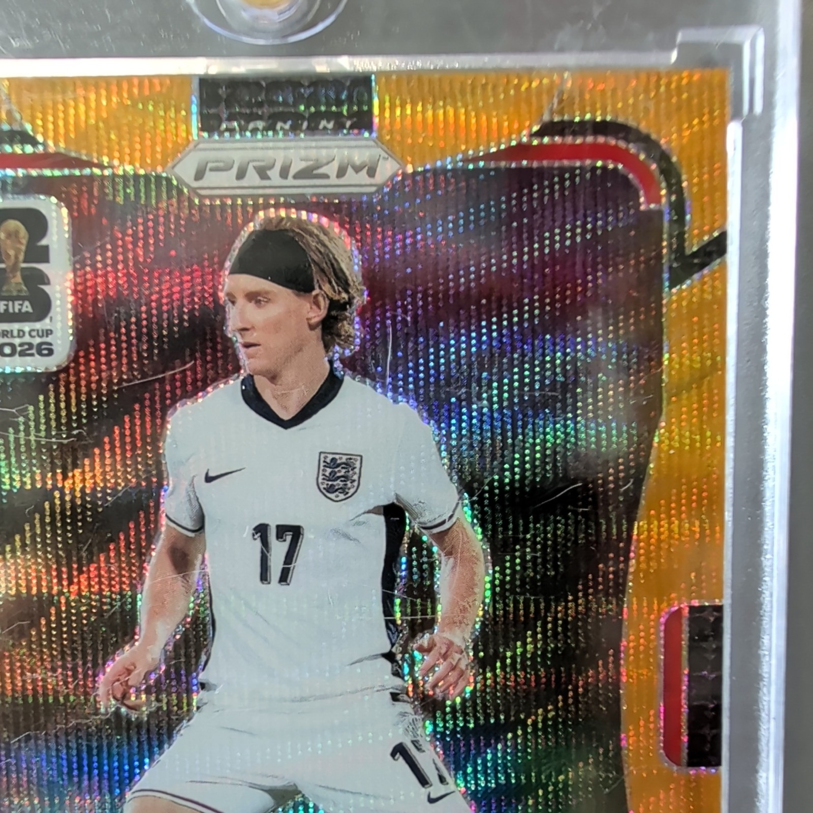 2026 Panini Prizm World Cup 2026 Anthony Gordon Gold Wave 7/10 Barça/England Kit view 7