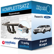 Für Ford Kuga 12-19 WESTFALIA Anhängerkupplung abnehmbar + 13polig E-Satz neu