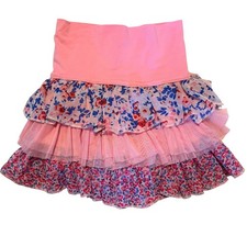 Vintage The Children's Place Pink Floral Tiered Ruffle Skort 12-18 M