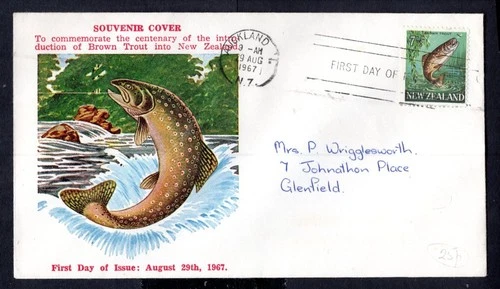 New Zealand - 1967 Brown Trout Definitive First Day Cover