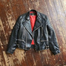 Vintage 70s 80s Fieldsheer Black Perfecto Leather Biker Jacket 34 Fits S British