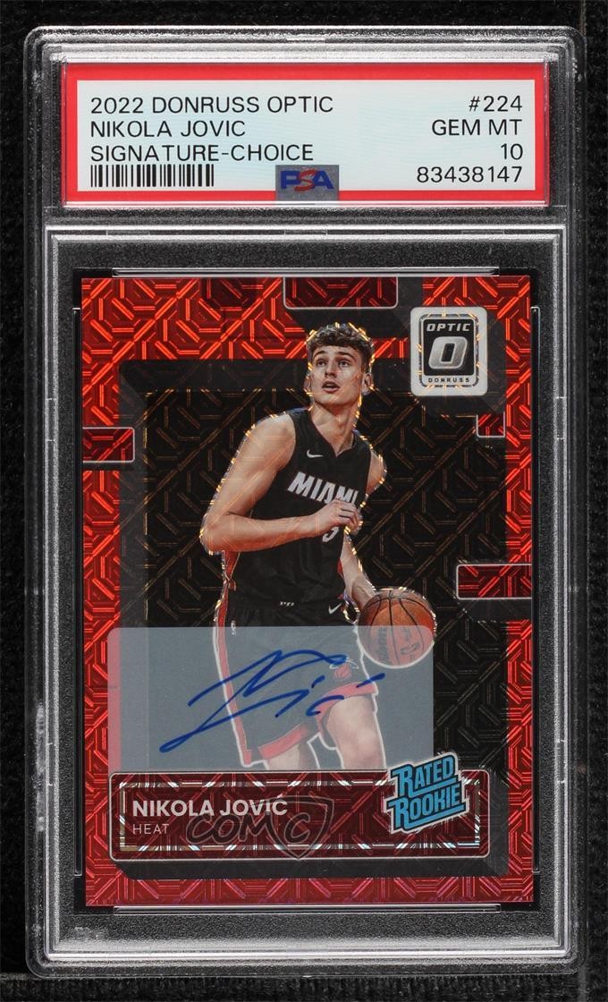 2022 Donruss Optic Choice Prizm Signatures Nikola Jovic #224 Rookie Auto RC 14t3