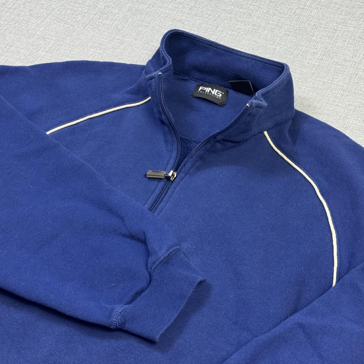 Ping 1/4 Zip Golf Sweatshirt Mens Medium Blue Pullover Mock Neck