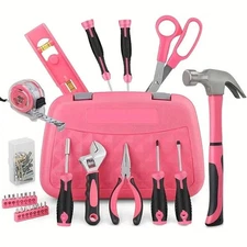 67pc Womens Gift Pink Household Hand Tool Set Home DIY Repair Tool Kit Pink Case