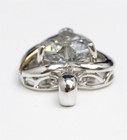 Sterling Silver and 14K Yellow Gold Swirl Aquamarine & Diamond Heart Pendant — photo 3