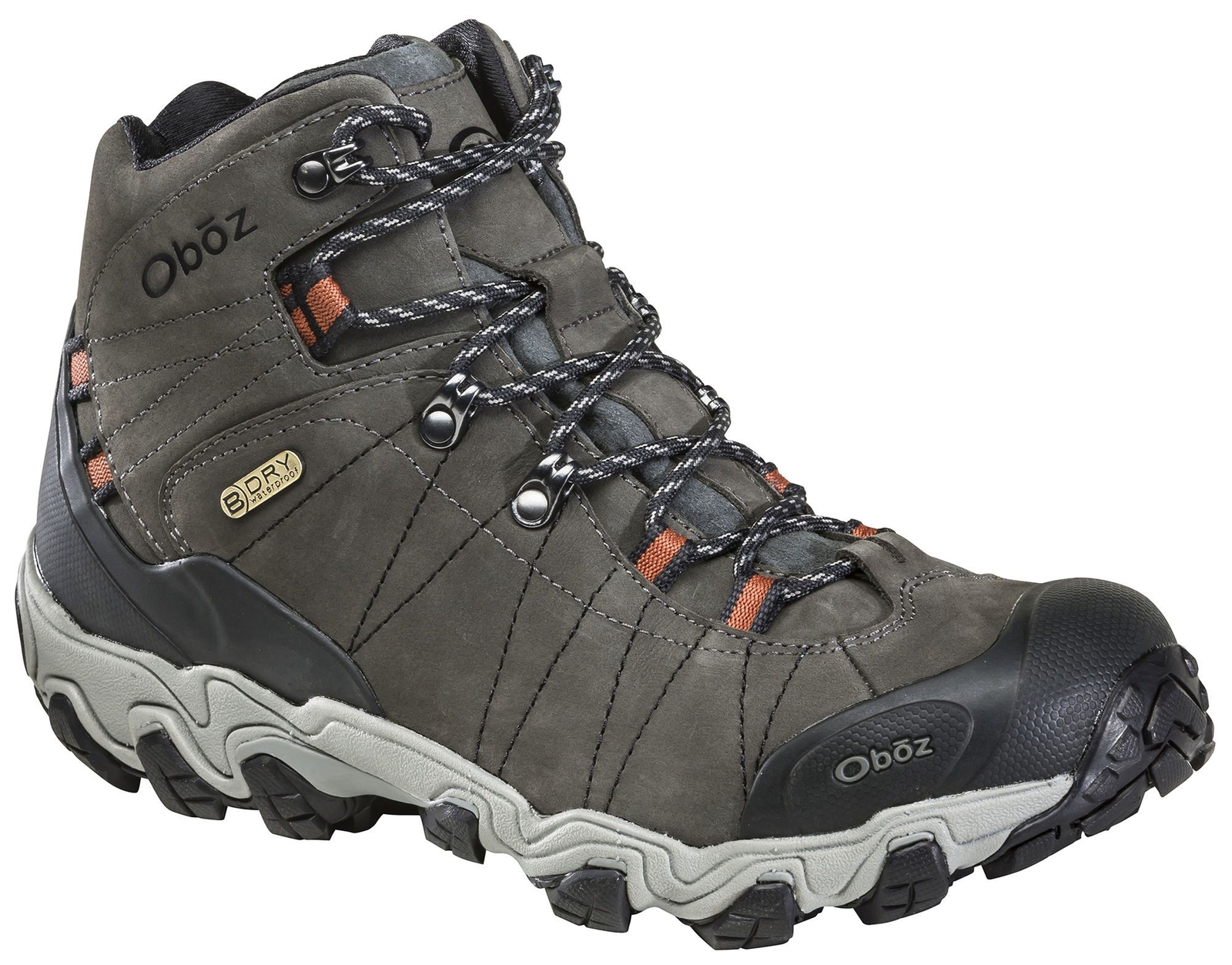 Oboz Men's Bridger Mid BDry Hiking Boots Raven 12 Wide US for sale