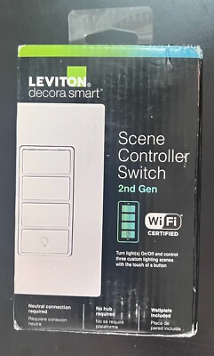 Leviton R02-D2SCS-1RW Decora Smart Wi-Fi 2nd Gen Scene Controller Switch 2668