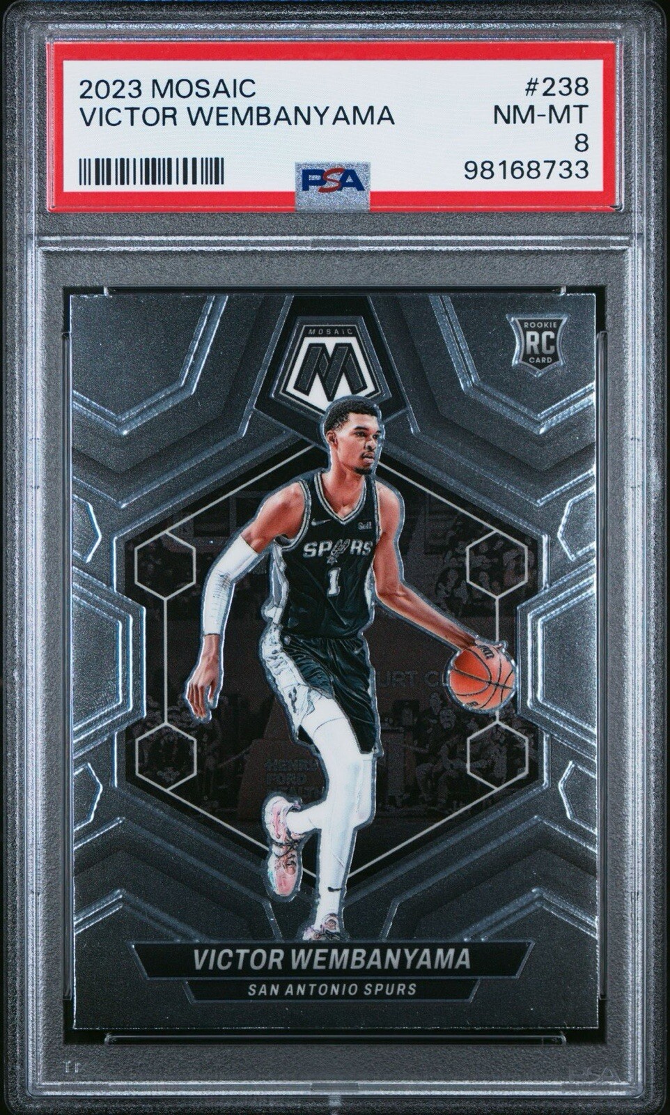 2023 Panini Mosaic - Base #238 Victor Wembanyama (RC) PSA 8
