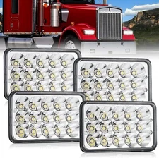 Nilight 4x6 Inch LED Headlights 45W Hi/Lo Sealed Beam Rectangular Headlight