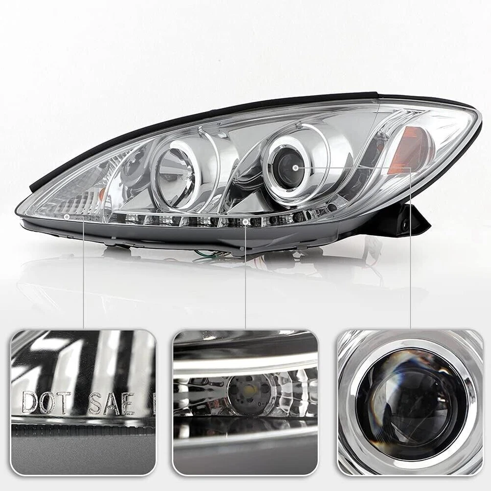 Faros proyectores carcasa cromados para Toyota Camry 2002-2006 LED DRL funcionando Foto 3 de 4