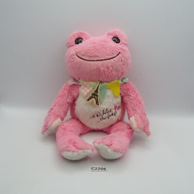 Pickles The Frog C2206 Pink Paris Nakajima Plush 10'' Happy Flag Garland Toy Doll