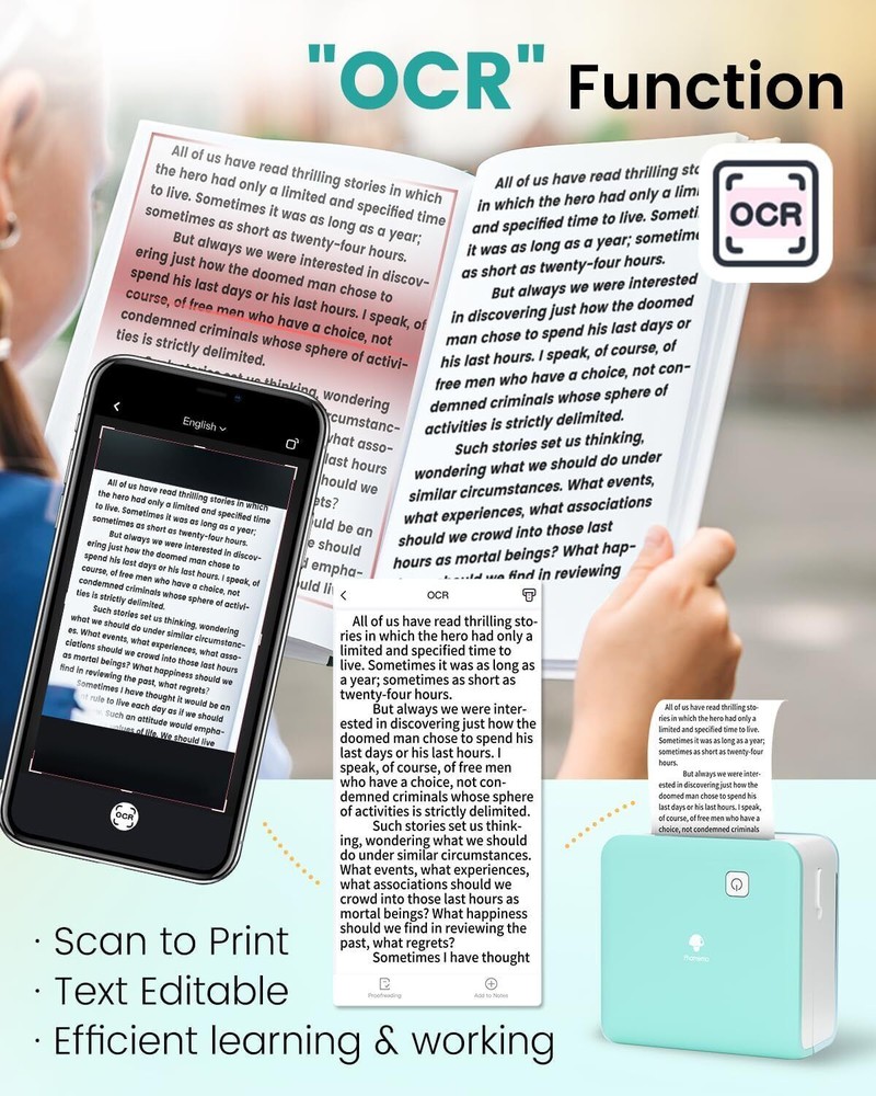Phomemo M02 PRO Bluetooth Thermal Printer for Pocket-Sized Photos and Labels  