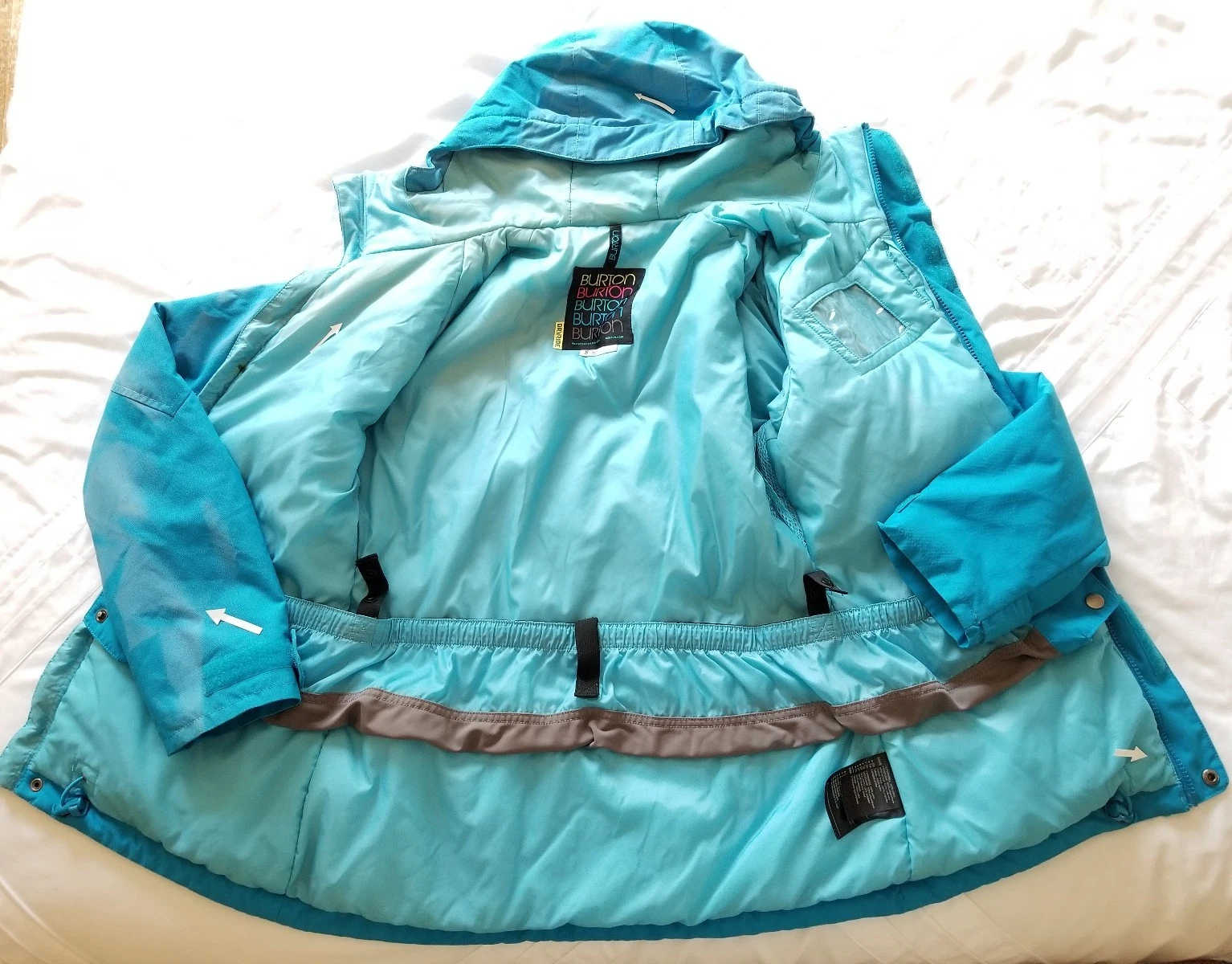 burton dry ride insulated vented closures snow winter jacket
