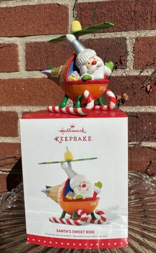 2015 Hallmark~Santa's Sweet Ride~Sky Tours Ice Cream 🍦Helicopter XMAS Ornament - Picture 1 of 24