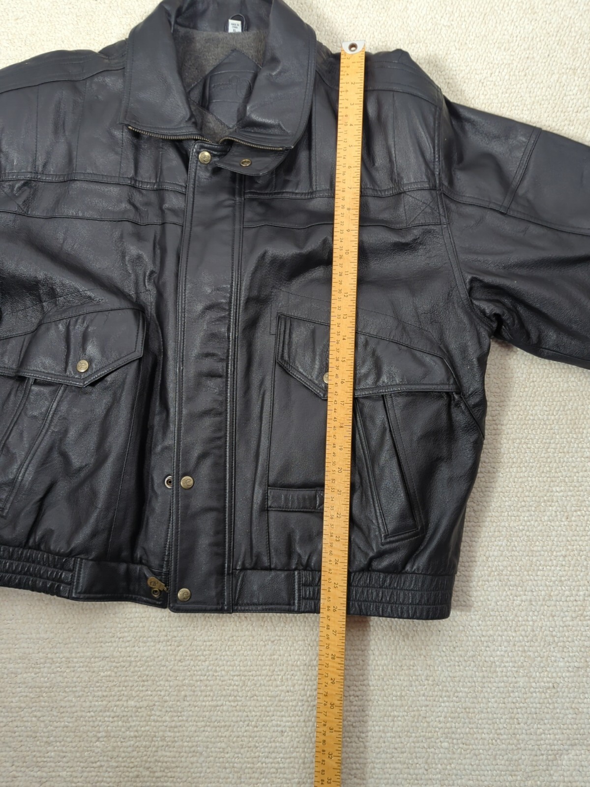 Outdoor Exchange jacket Black Leather bomber Men's si… Gem