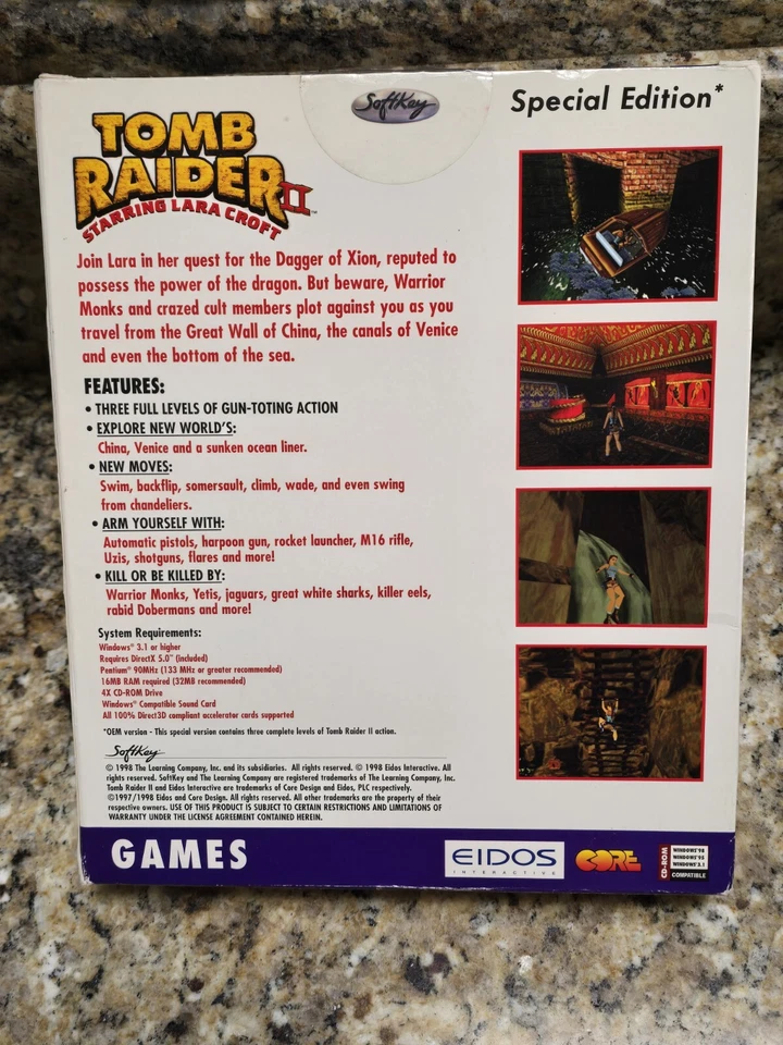 Tomb Raider II PC Big Box Game Special Edition Box NEW SEALED 1998 - Image 2 of 4