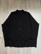 OSKA Women's Oversized Wool Coat Raw Edge Size 2 (UK 12) Button Black