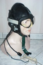 casque pilote avec lunettes d'avion russe SHL Soviétique URSS t.56 1963  N150
