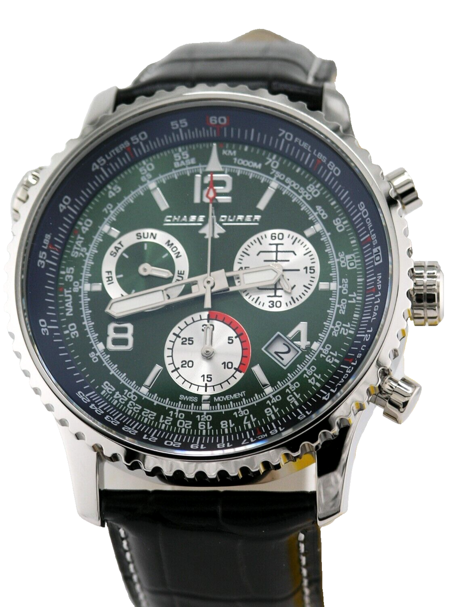 NEW CHASE DURER CDW-0075 SWISS QUARTZ CHRONOGRAPH SAPPHIRE WATCH