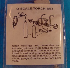O/On3/On30 1/48 ACETYLENE TORCH SET WITH CART SET  WISEMAN MODEL SERVICES KIT