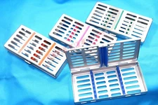 4 GERMAN DENTAL AUTOCLAVE STERILIZATION CASSETTE RACK BOX TRAY FOR 7 INSTRUMENT