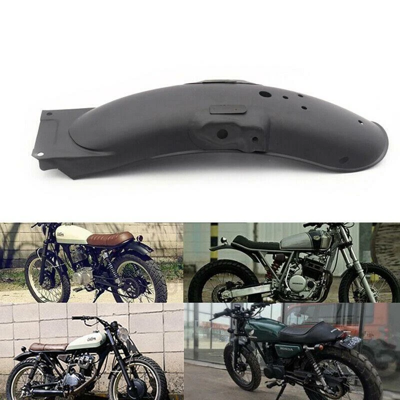Black Metal Universal Scooter Motorcycle Rear Fender Mud Guard Cover Protector - Imagem 4 de 4