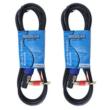 2speaker cable dual banana plug to locking connector compatible with speakon 3ft