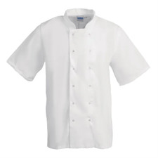 Budget Unisex Short Sleeve Chefs Jacket White @Next Day Delivery