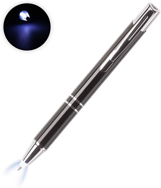 Lighted Tip Pen LED Penlight Light Up Ballpoint Writing inDark 1 Pack