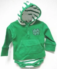 NCAA Notre Dame Fighting Irish Kelly Hooded Creeper Green ND Logo Two Feet Ahead