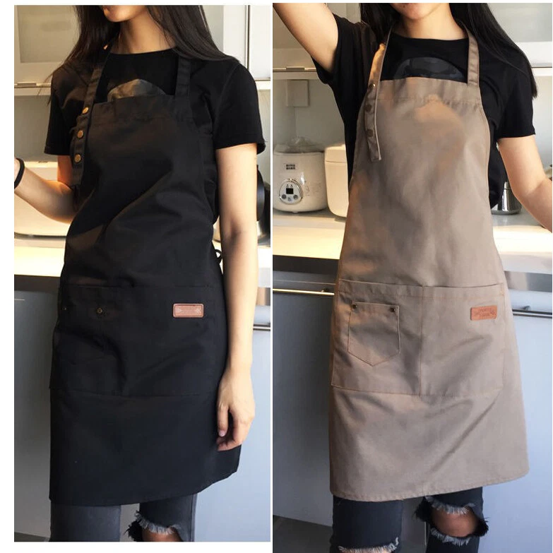 SENZA MARCA/GENERICO - Kitchen Cooking BBQ Plain Denim Canvas Pockets Apron Butcher Crafts Baking Chefs