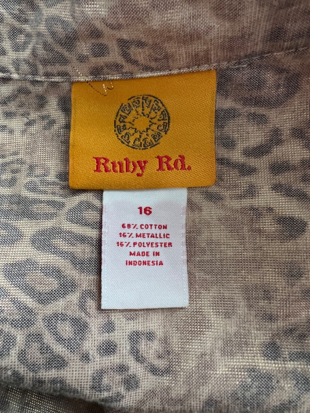 RUBY RD BUTTON UP BLOUSE 14/16 ANIMAL LEOPARD SHI… - image 2