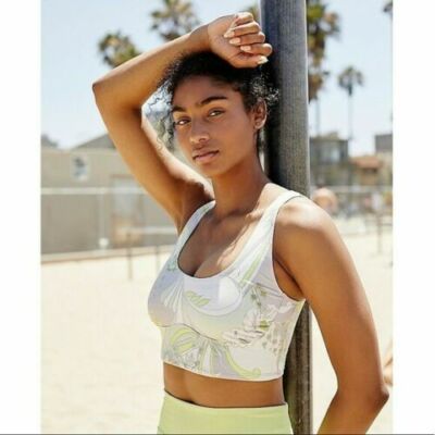 NWT FREE PEOPLE Wave Crush Sports Bra Bright Lime Combo Size Small NEW