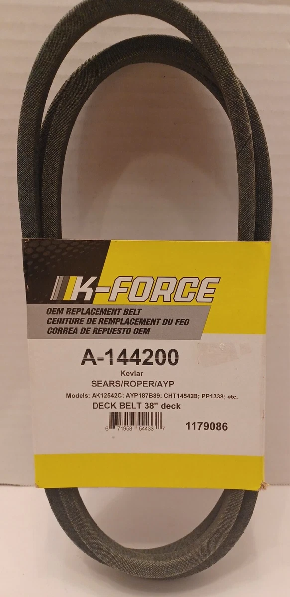 K Force OEM Replacement Belt A 144200 Sears Roper AYP Deck Belt 38