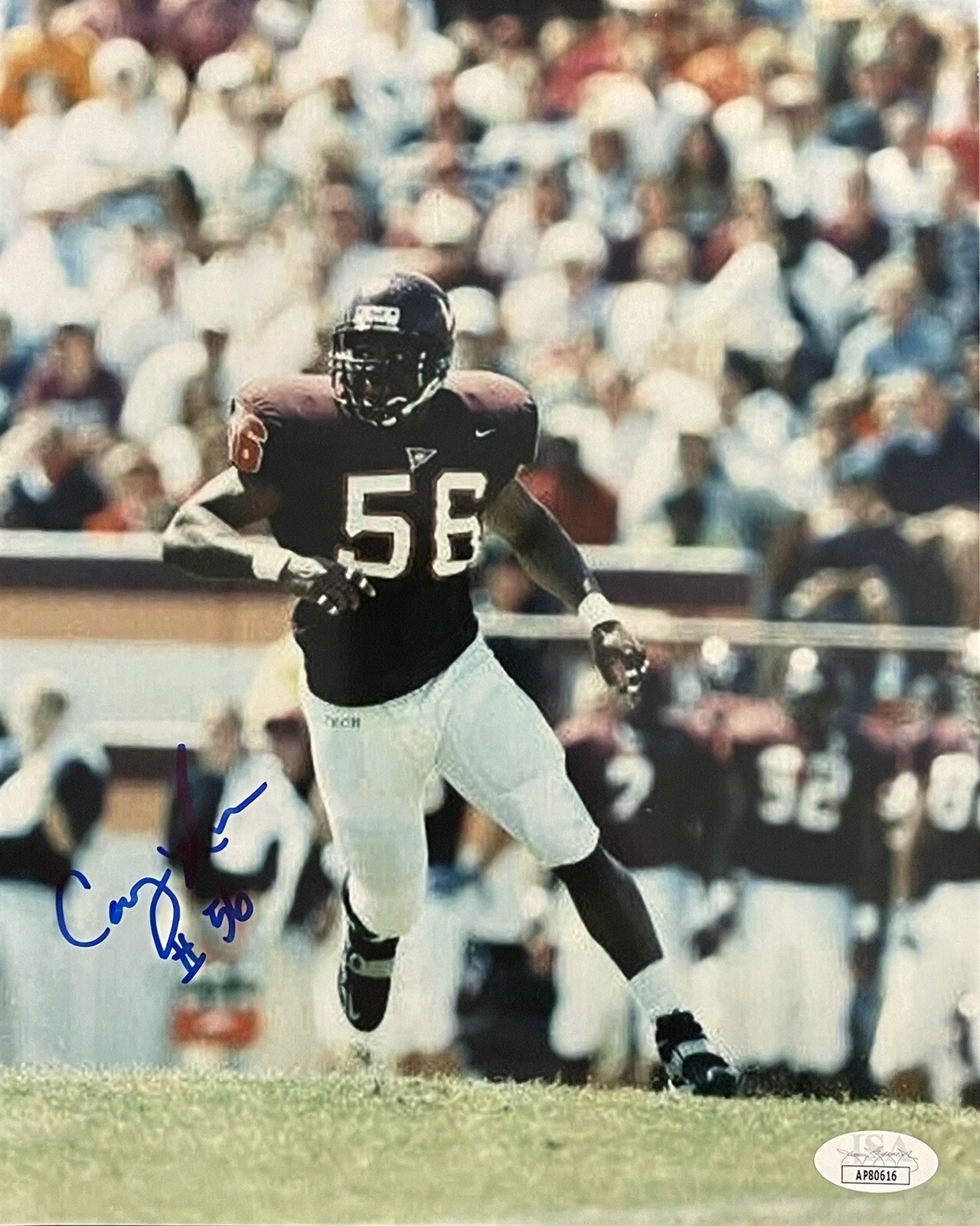Corey Moore Autographed Signed Virginia Tech Hokies 8x10 Photo CHOF JSA COA 
