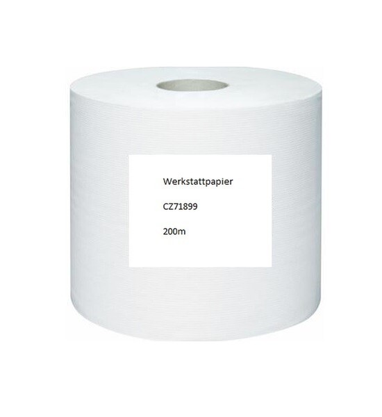 Putztuchrolle Weiß Putztuch 200M 24Cm 1,6Kg Blatt Putzpapier Werkstatt 2-Lagig-image