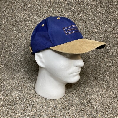 Arnold Palmer Sports Wear Strapback Cap Golf Hat Navy w Brown Suede Bill Sm/Med