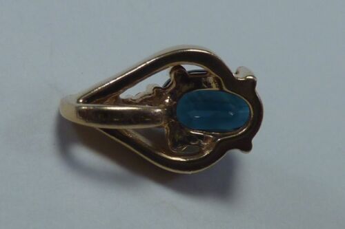14K Gelbgold Saphir und Diamant Anhänger - Bild 4 von 4