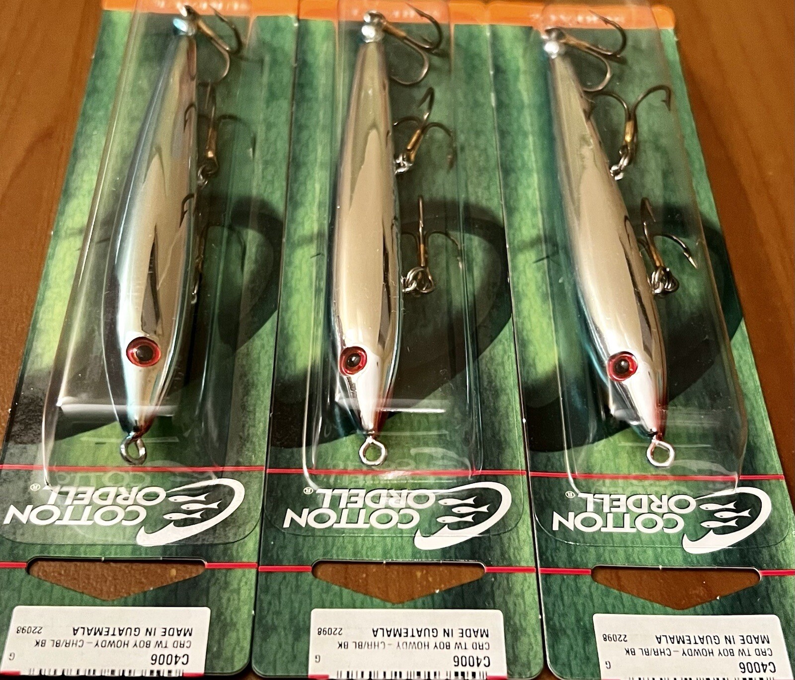 3 Cotton Cordell Boy Howdy C4006 Minnow Surface Topwater Lures CHROME