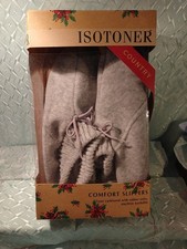 Isotoners Country Comfort Slippers Gray Size Large