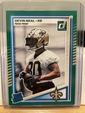2025 Panini Donruss - Rated Rookie Devin Neal #359 Press Proof Green (RC)
