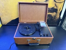 Crosley CR49-TA Portable Suitcase Turntable Record Player Brown Tested Working