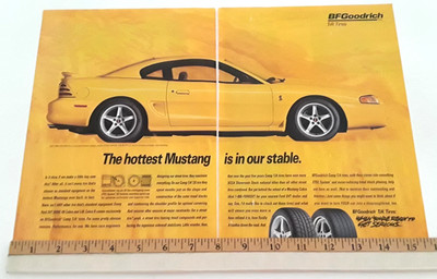 1997 MUSTANG COBRA - BF GOODRICH -  ORIGINAL 2 PAGE AD
