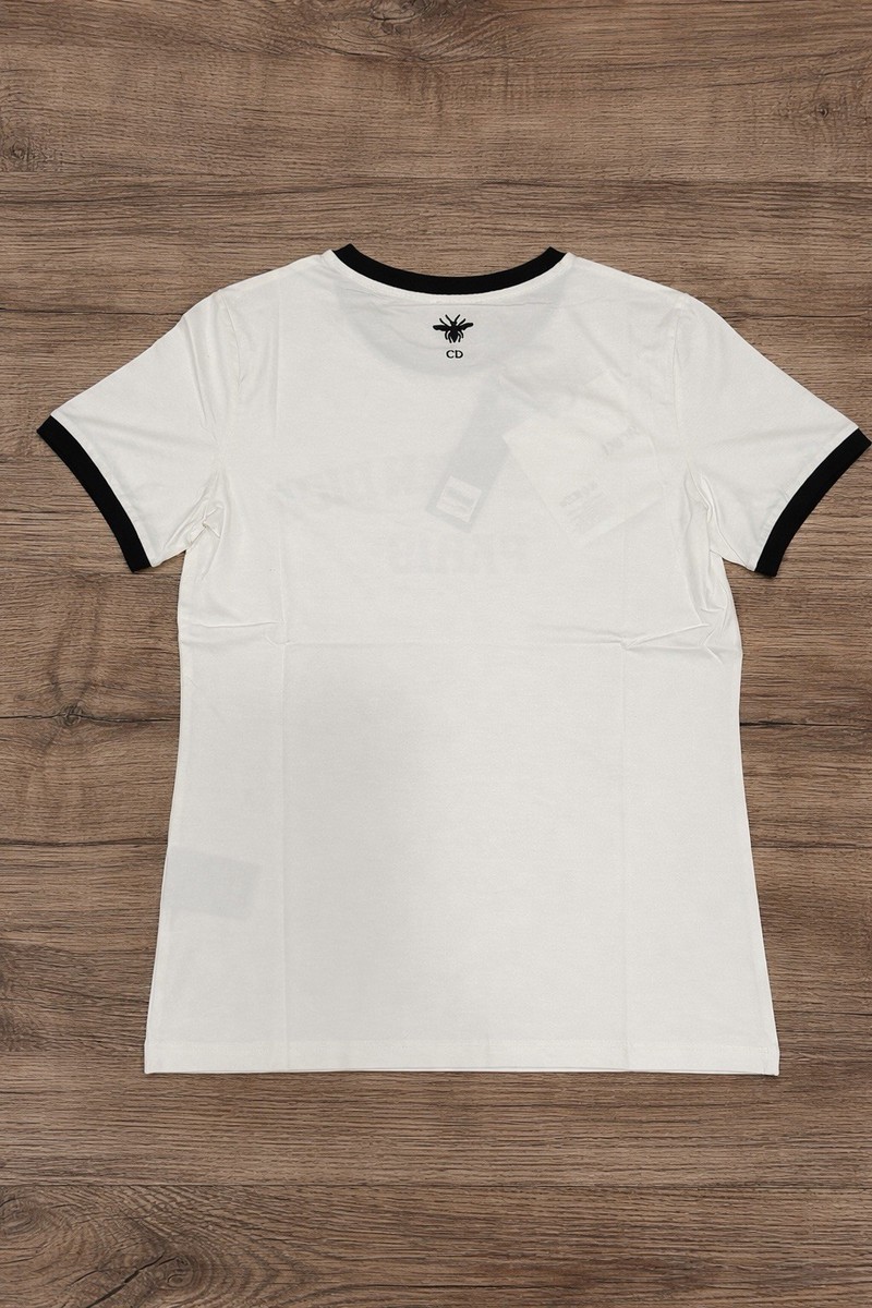 Christian Dior White Black Cotton Linen Jersey T-Shirt Size S | eBay