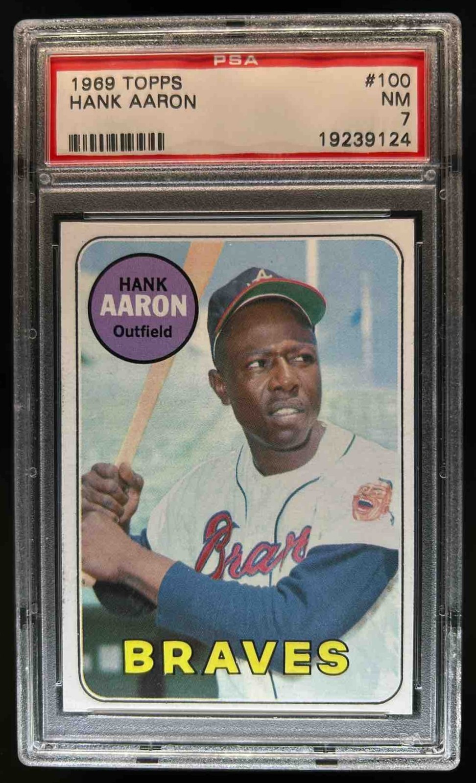 1969 Topps Hank Aaron #100 Braves PSA 7
