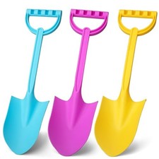 Beach Sand Shovels Toys, 16 Inch Heavy Duty Plastic Sand Spade Shovel for pink