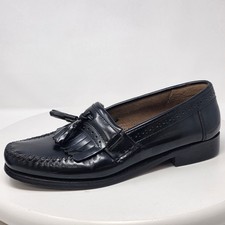 G.H. Bass Weejuns Jeremy Loafers Mens 7.5 D Black Leather Lennox Tassel Slip-On