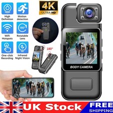 Mini Body Worn Camera 128GB Personal Security Safety Body Cam 4K HD Recording