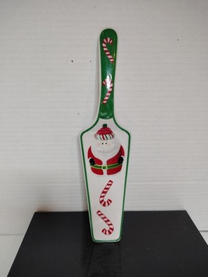 Vintage Mikasa Christmas Pie Or Cake Spatula Ceramic Santa And Candy Canes