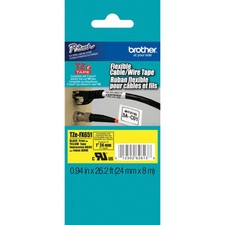Brother 0.94" Black on Yellow Flexible ID Tape (26.2')
